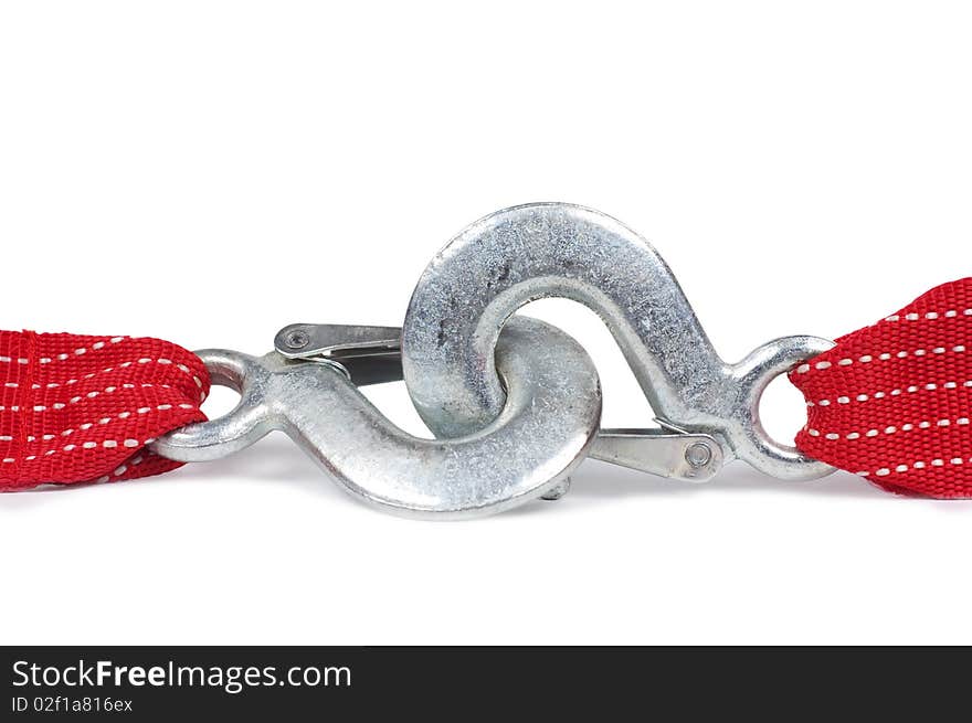 Belt with hooks isolated on a white background.