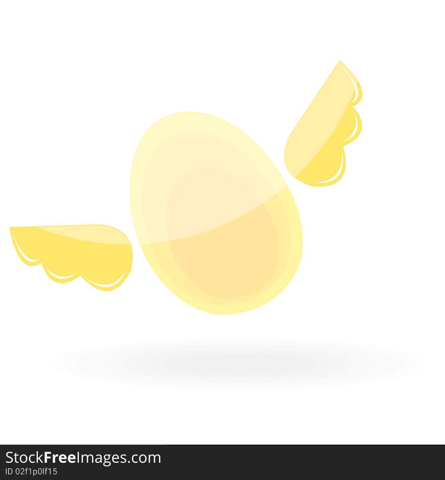 Easter icon - egg with wings. Vector illustration