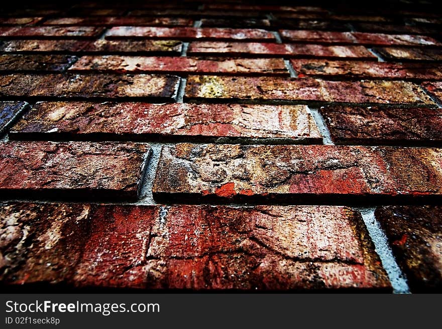 Closeup of a brick wall