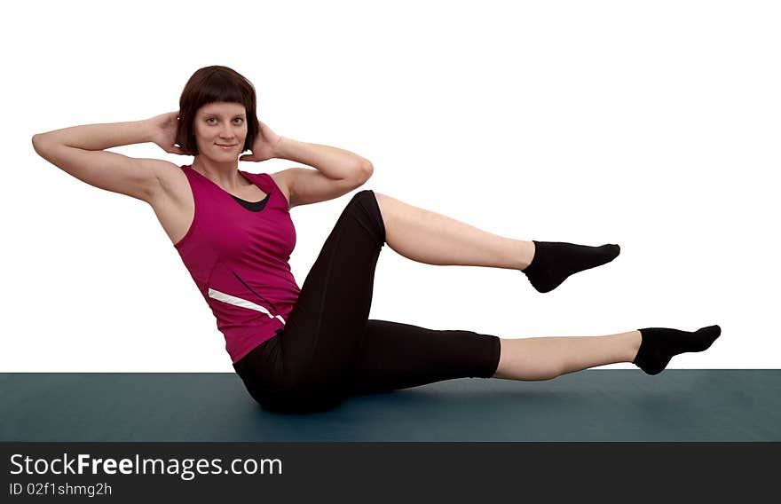 Young woman doing exercises