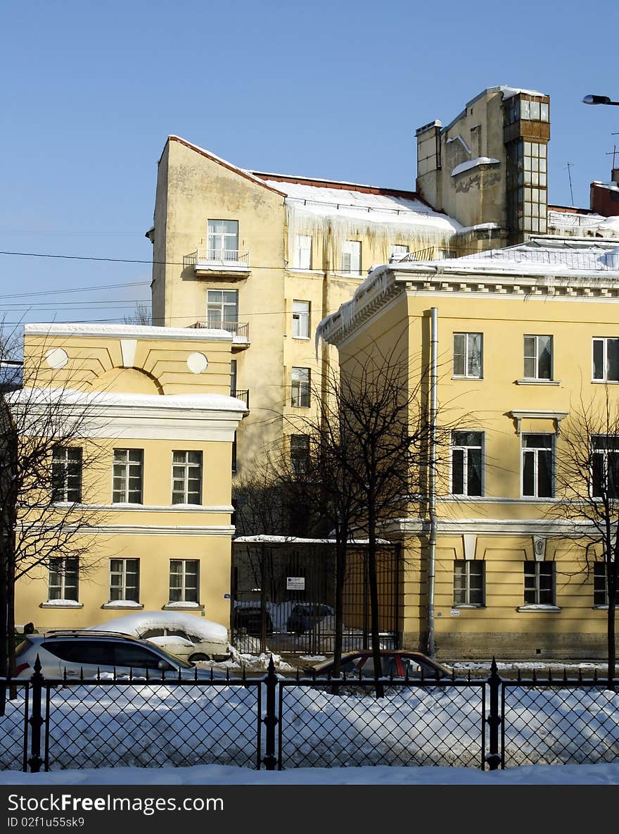 Saint Petersburg residencial house in winter. Saint Petersburg residencial house in winter