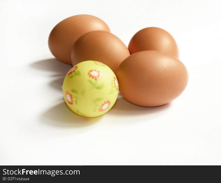 Easter eggs on a white background