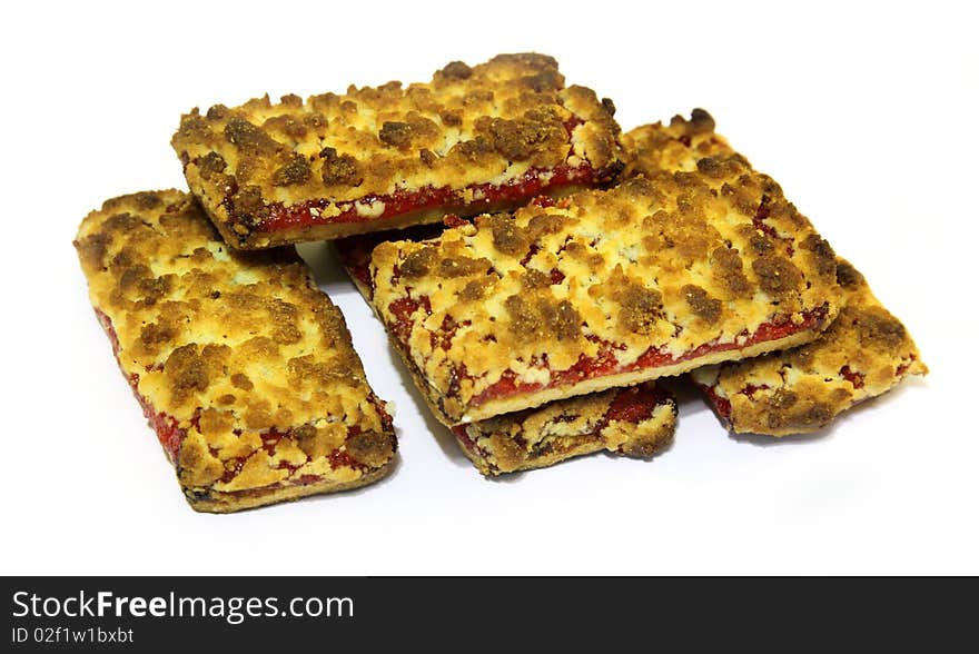 Rich cookies with crimson fruit jam