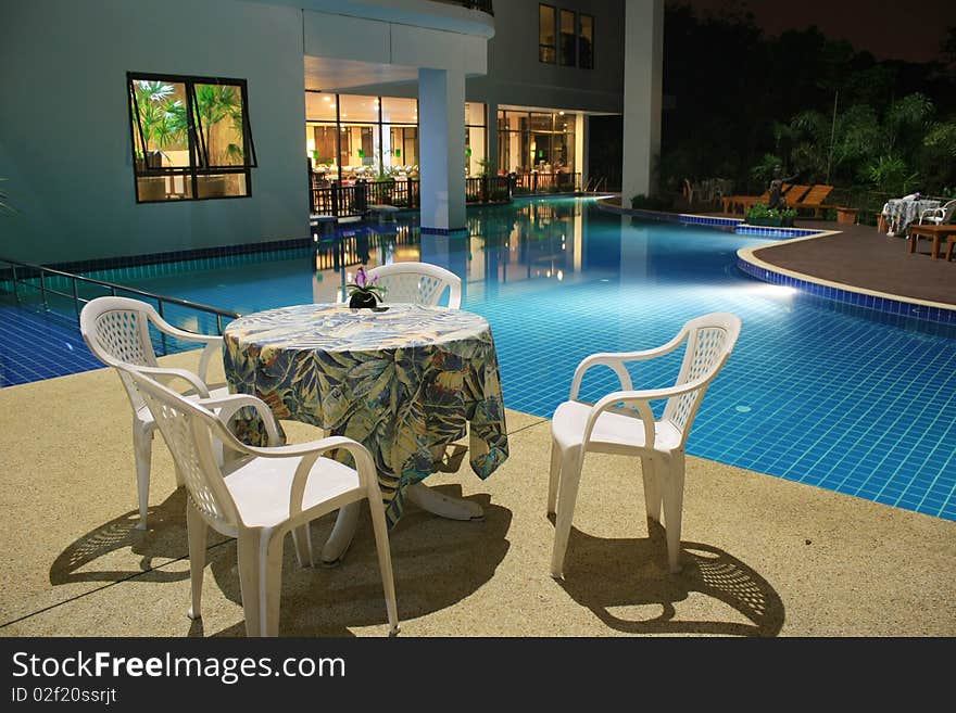 Hotel swimming pool in Thailand