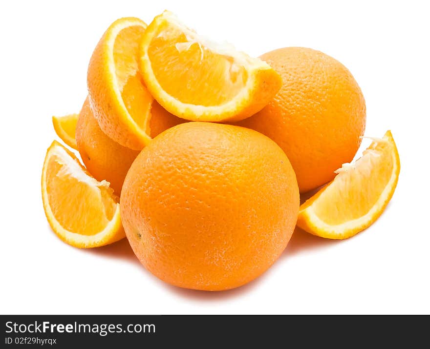 Oranges isolated on white background