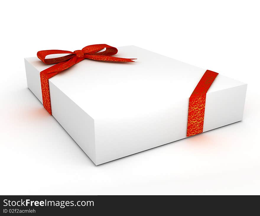 Box over white background