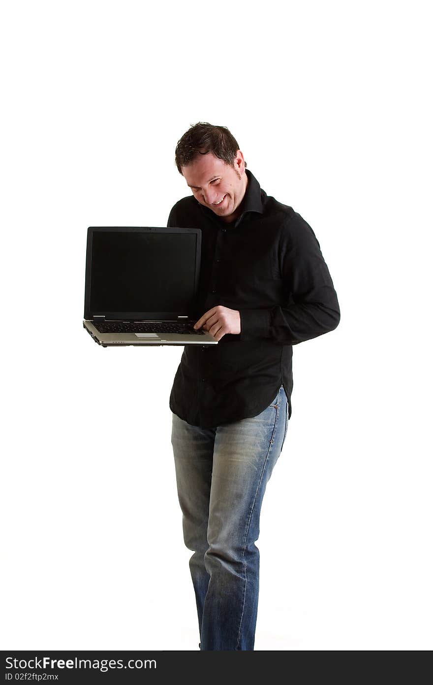 Photo of boy with laptop