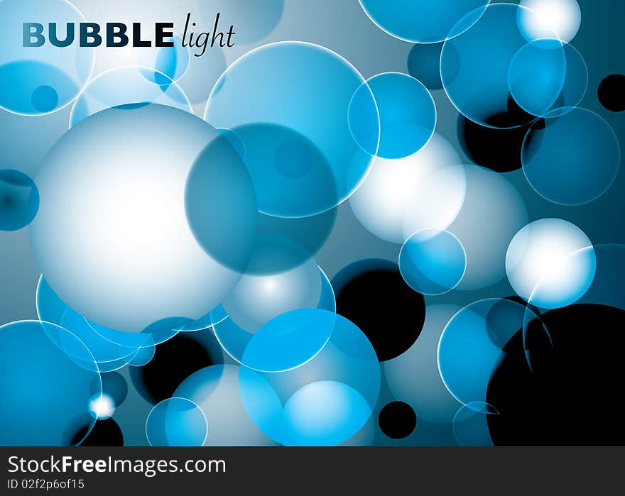 Bright light abstract background with bubbles of blue color. Bright light abstract background with bubbles of blue color