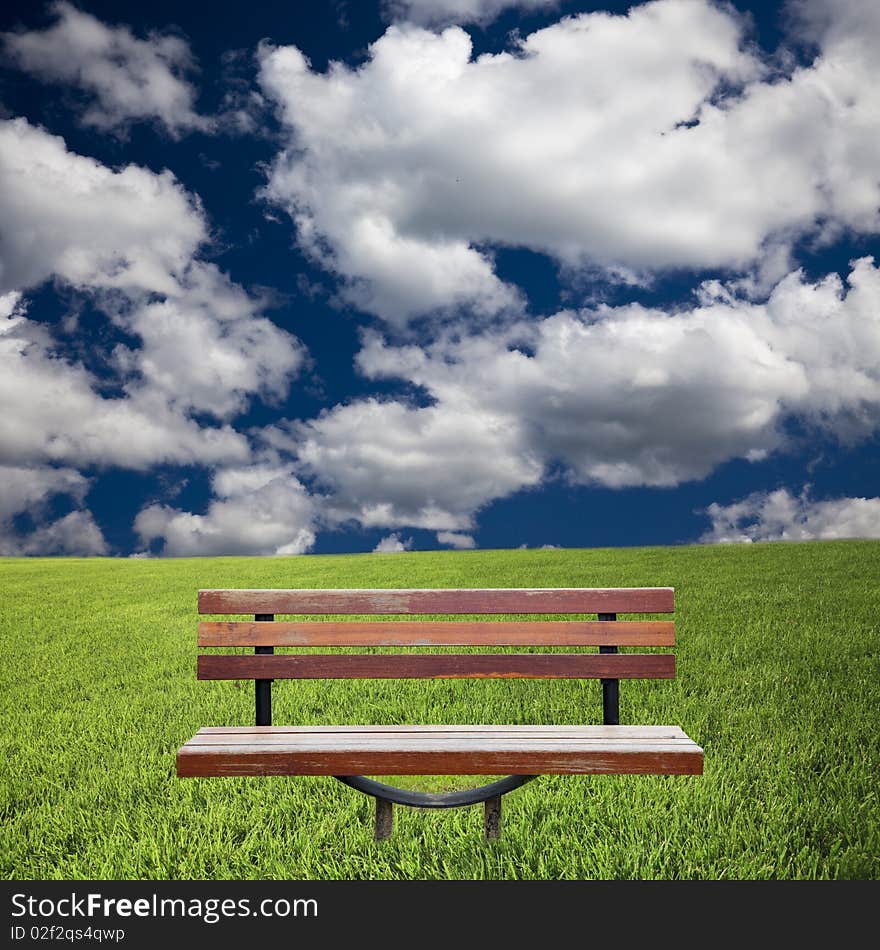 Background of the nature,cloud above the lawn.