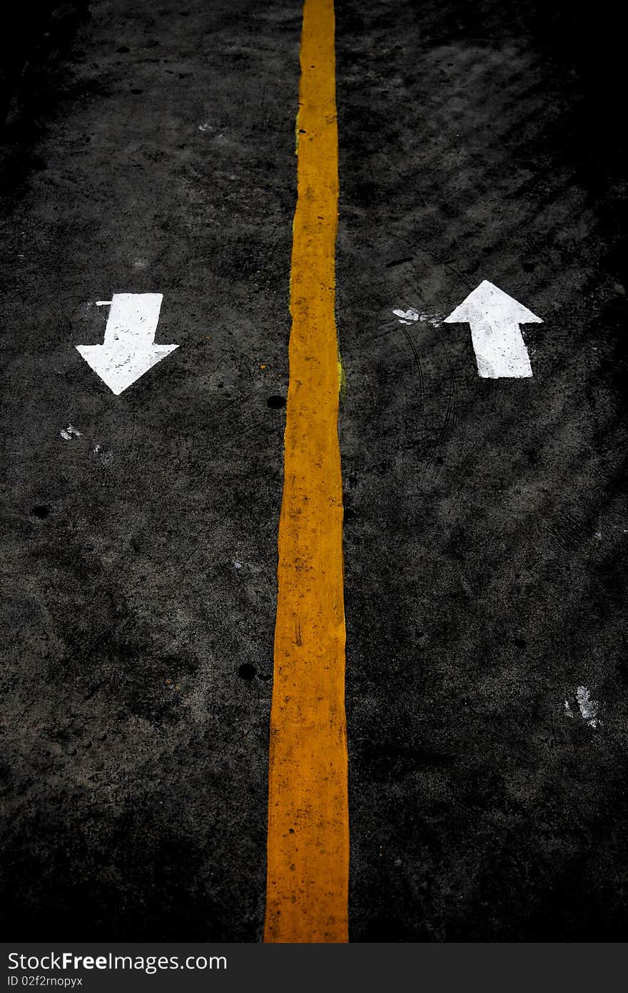 Arrows on the roads in Bangkok