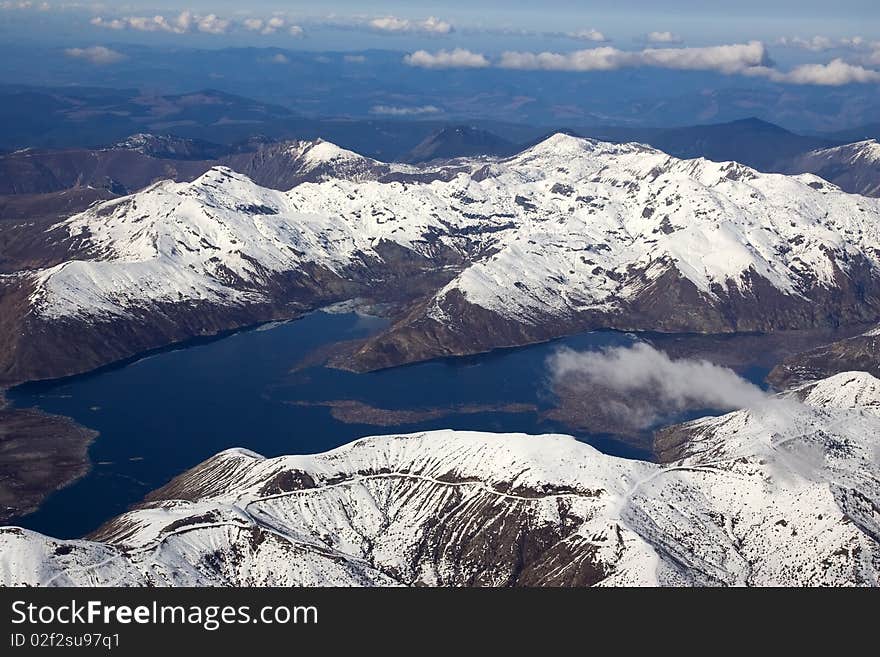 Aerial view of Spirit Lake, Mount Saint Helen's, Washington State. Aerial view of Spirit Lake, Mount Saint Helen's, Washington State