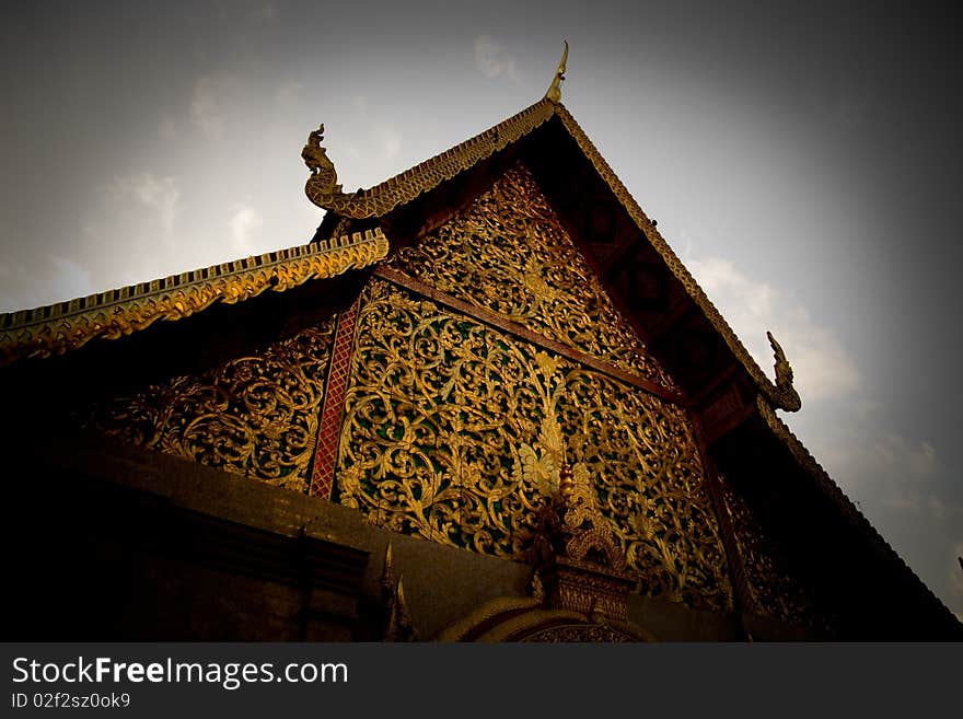 Temple chaingmai gold in thailand