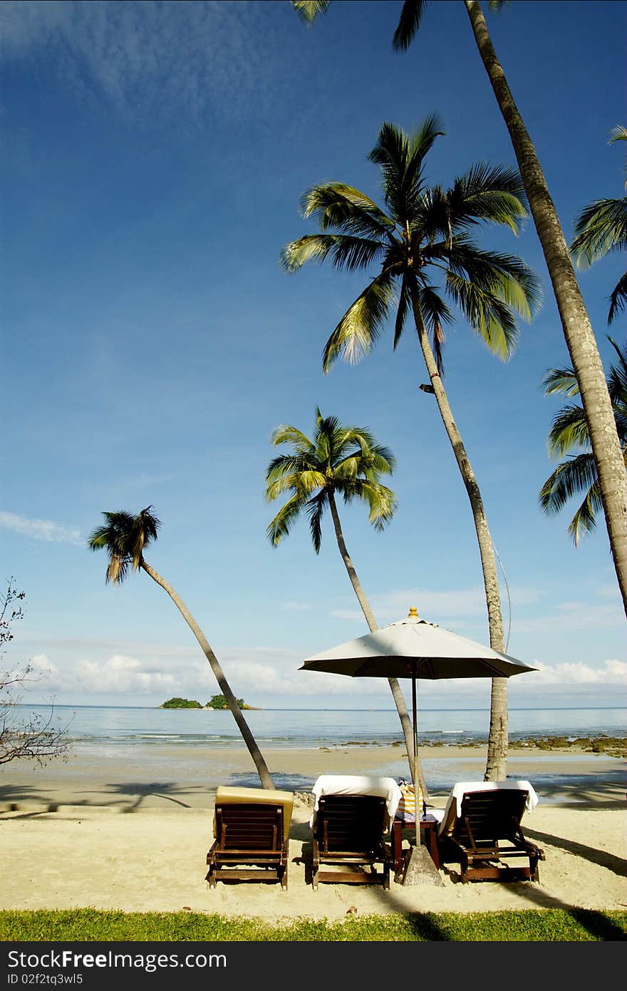 Chair on the beach with good weather. Chair on the beach with good weather.