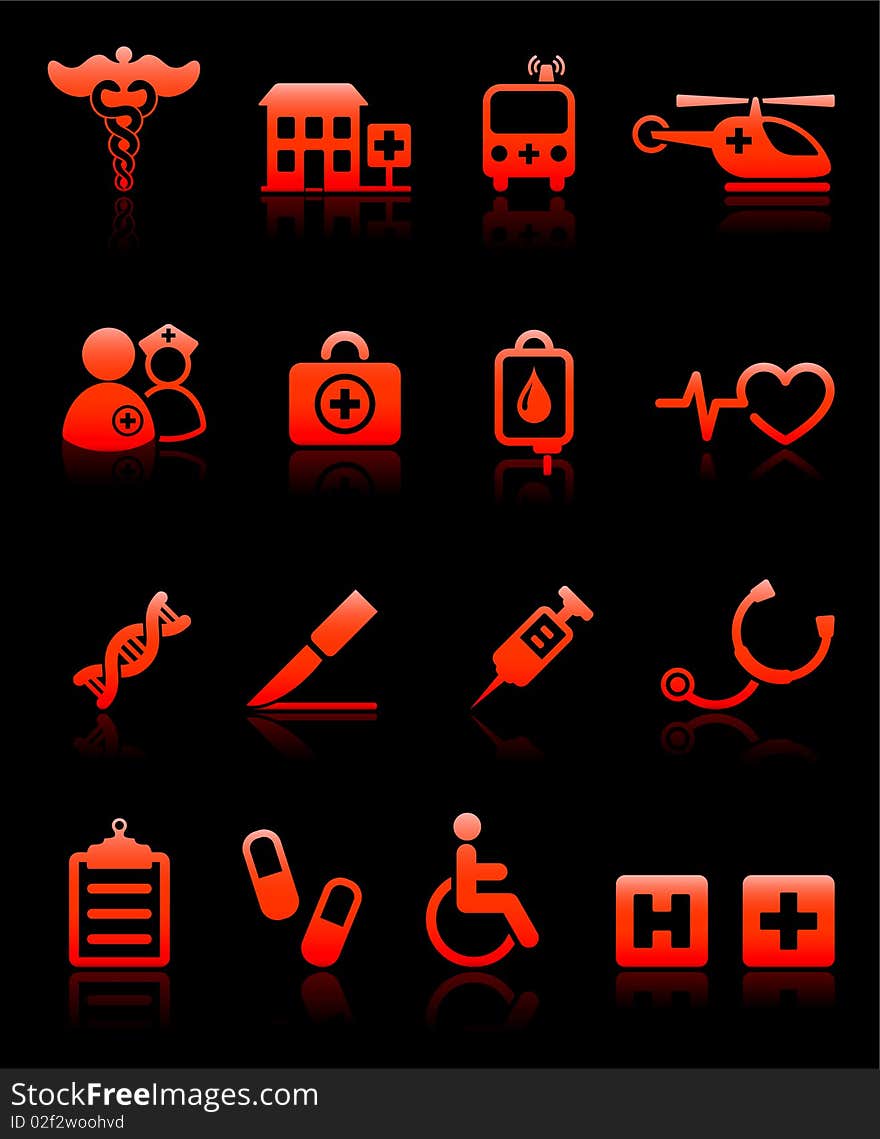 Hospital Emergency Icons Collection