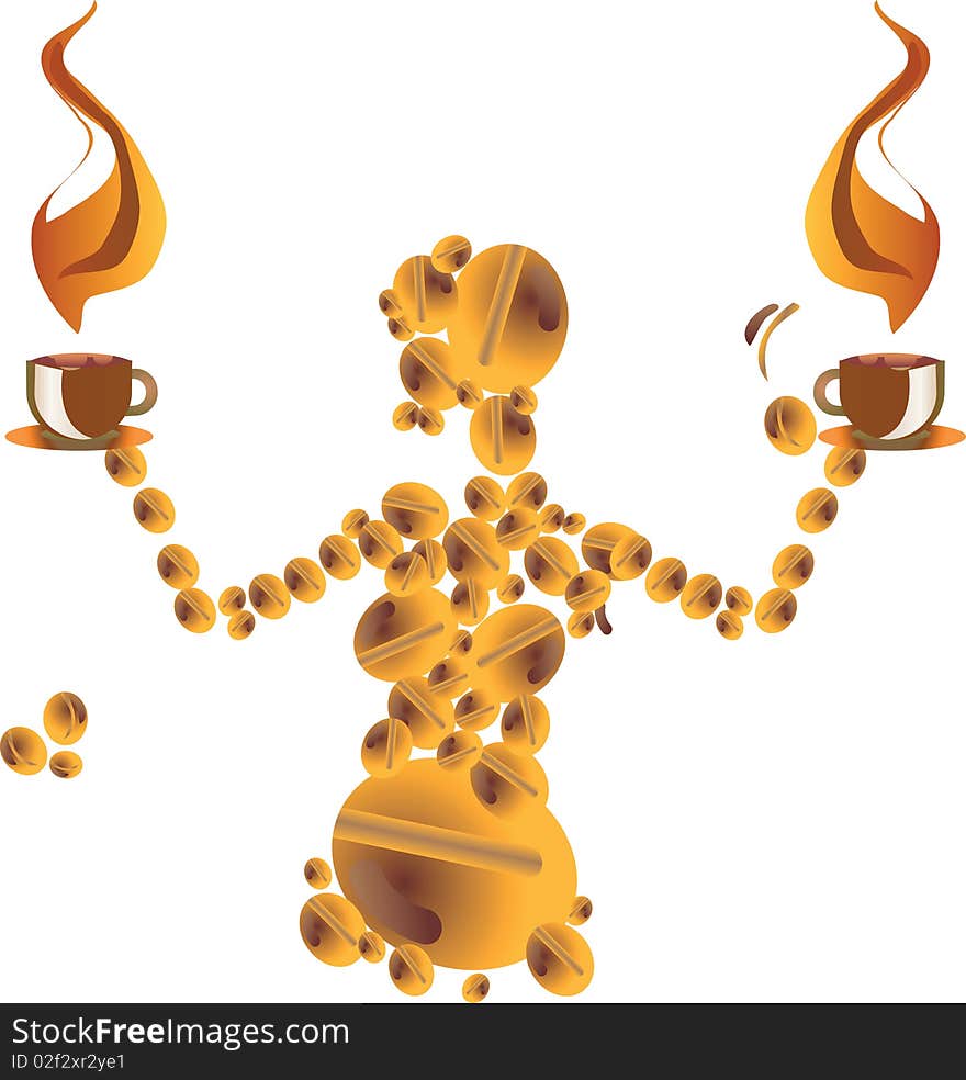 Coffee women lemblem silhouette icon element