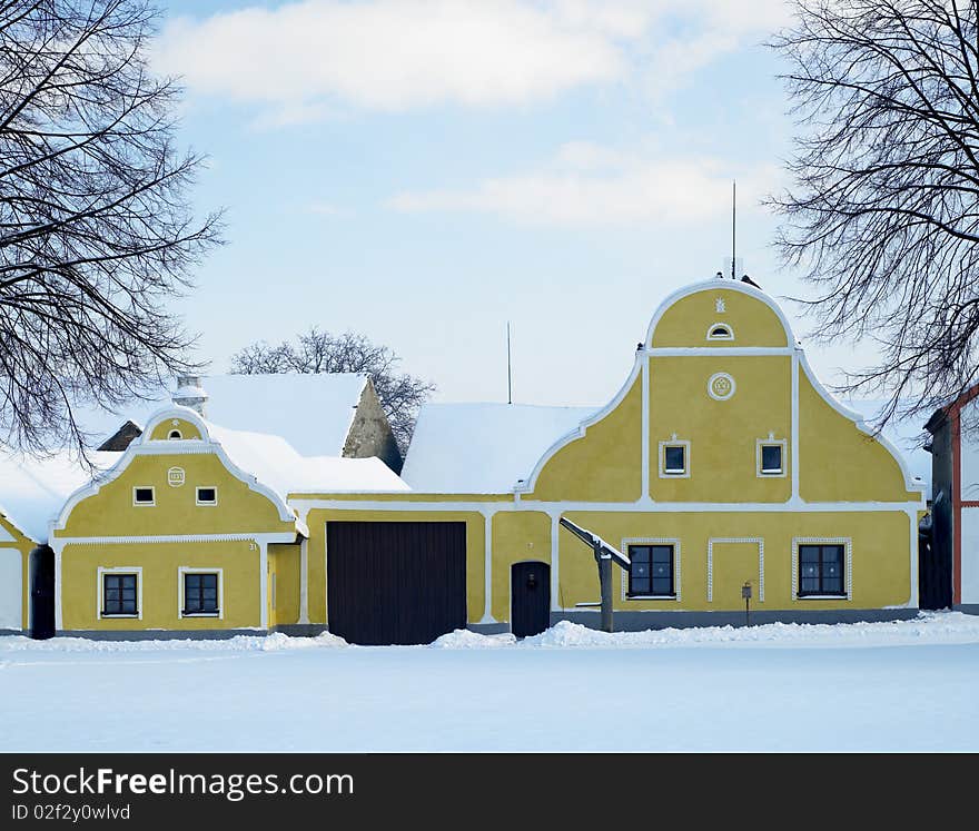 Holasovice in winter, Czech Republic