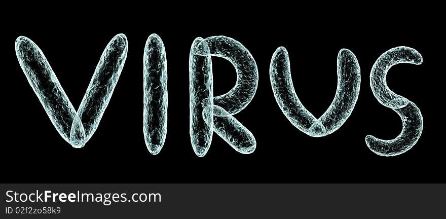 Illustration of the word Virus consisting of different virus shapes. Illustration of the word Virus consisting of different virus shapes.
