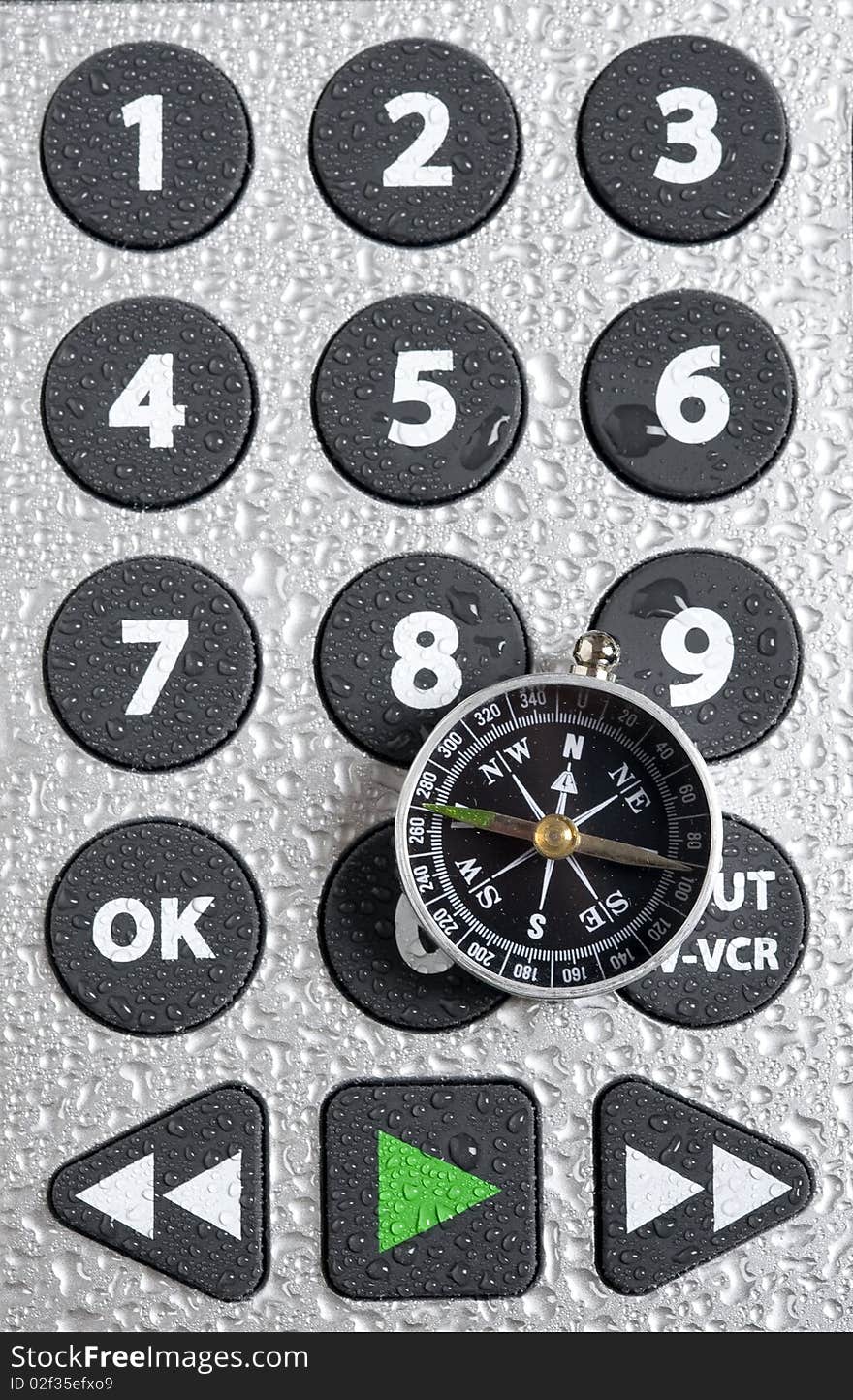 Compass and Remote control numeric keypad with buttons