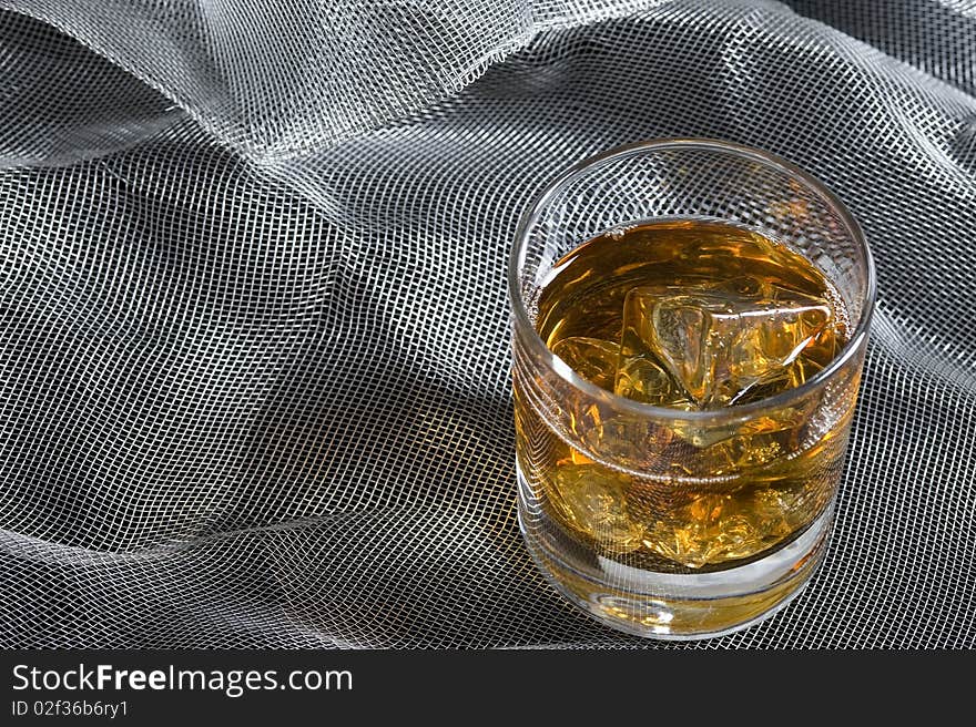 Whisky on the rock. Alcohol drink and ice. Whisky on the rock. Alcohol drink and ice