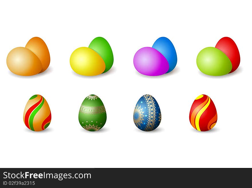 Painted Easter eggs,  illustration