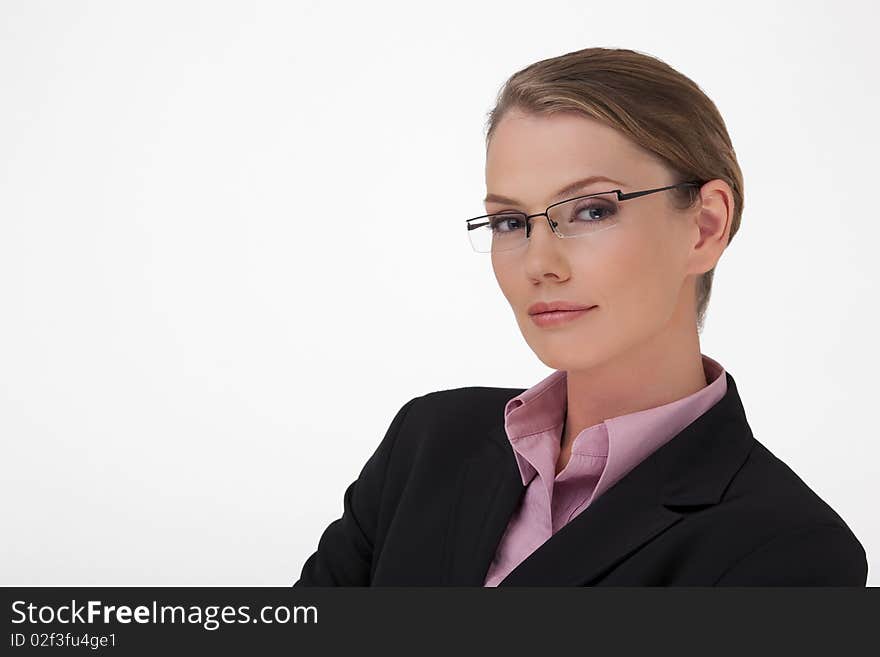 Portrait close-up of the business woman in points. Portrait close-up of the business woman in points