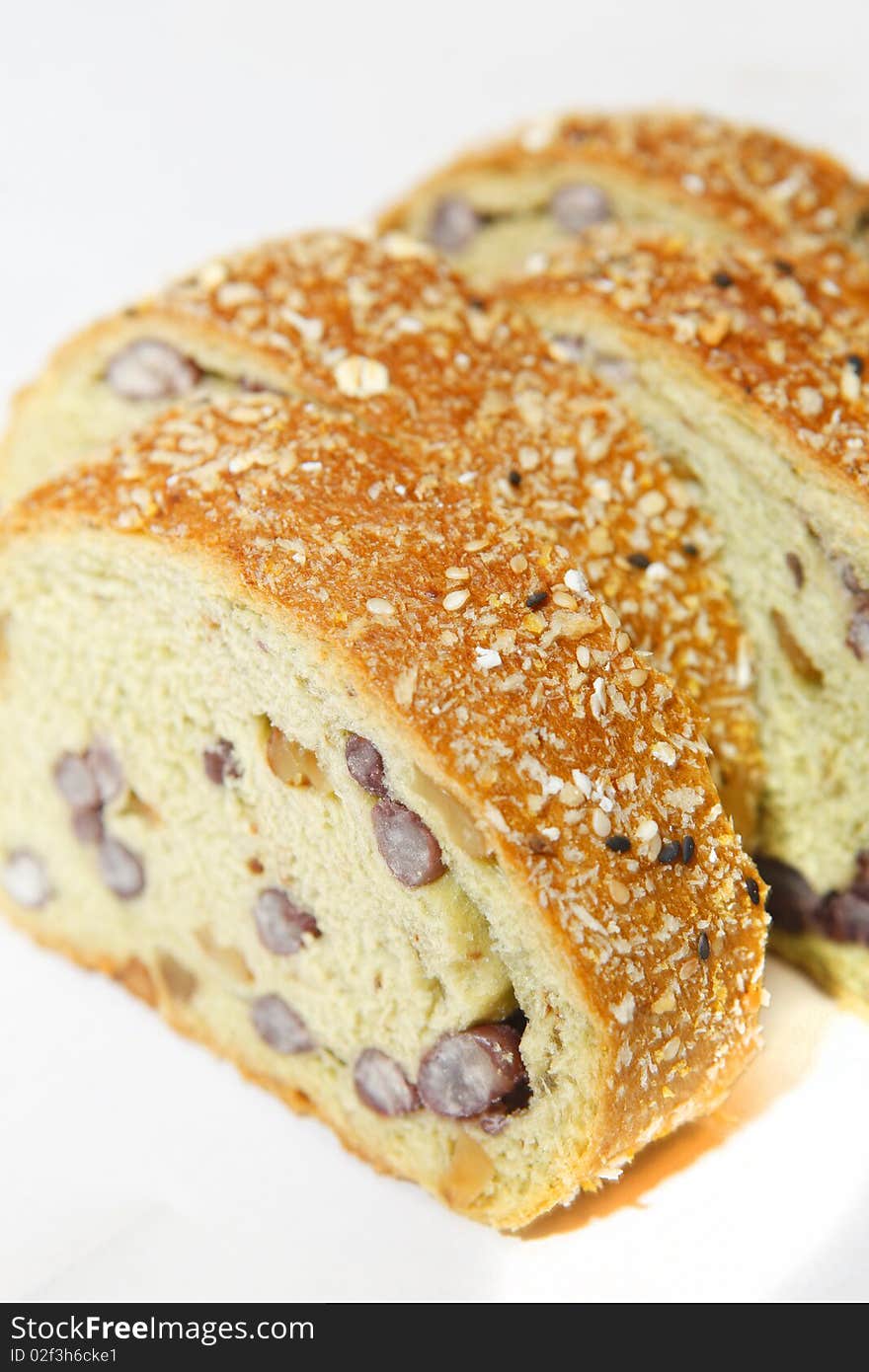 Bread with red bean inside.