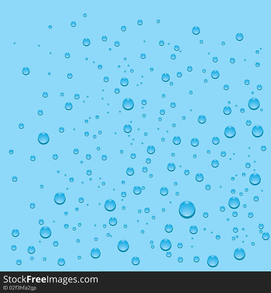 Background with realistic water drops , illustration. Background with realistic water drops , illustration