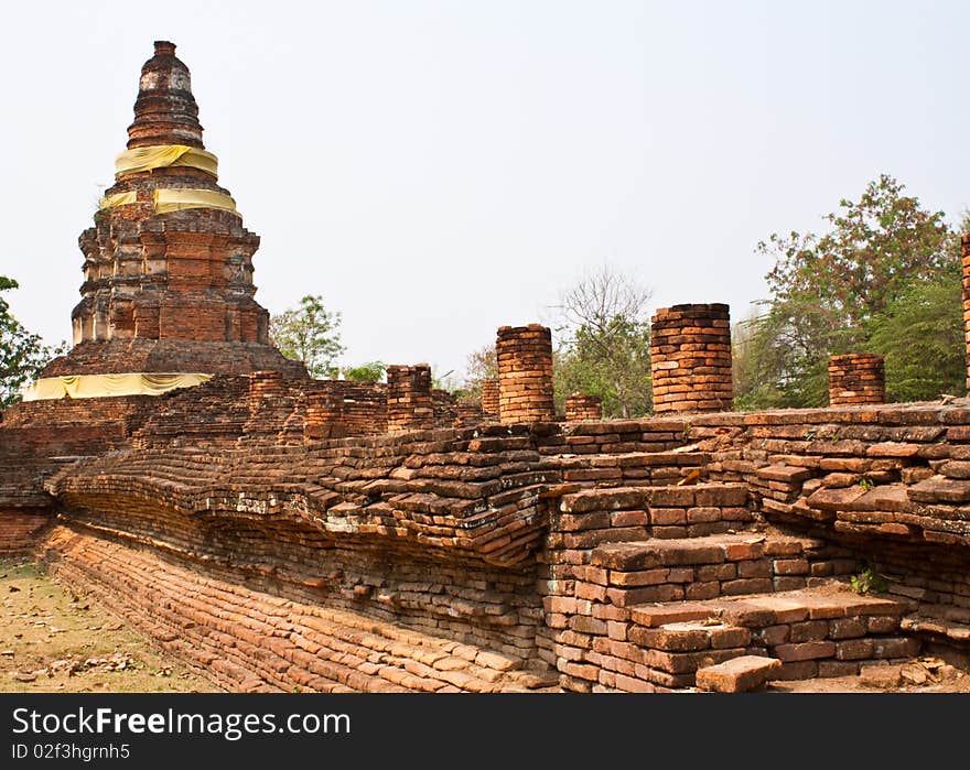 The old temple in chaingmai Thailand weing kum kam