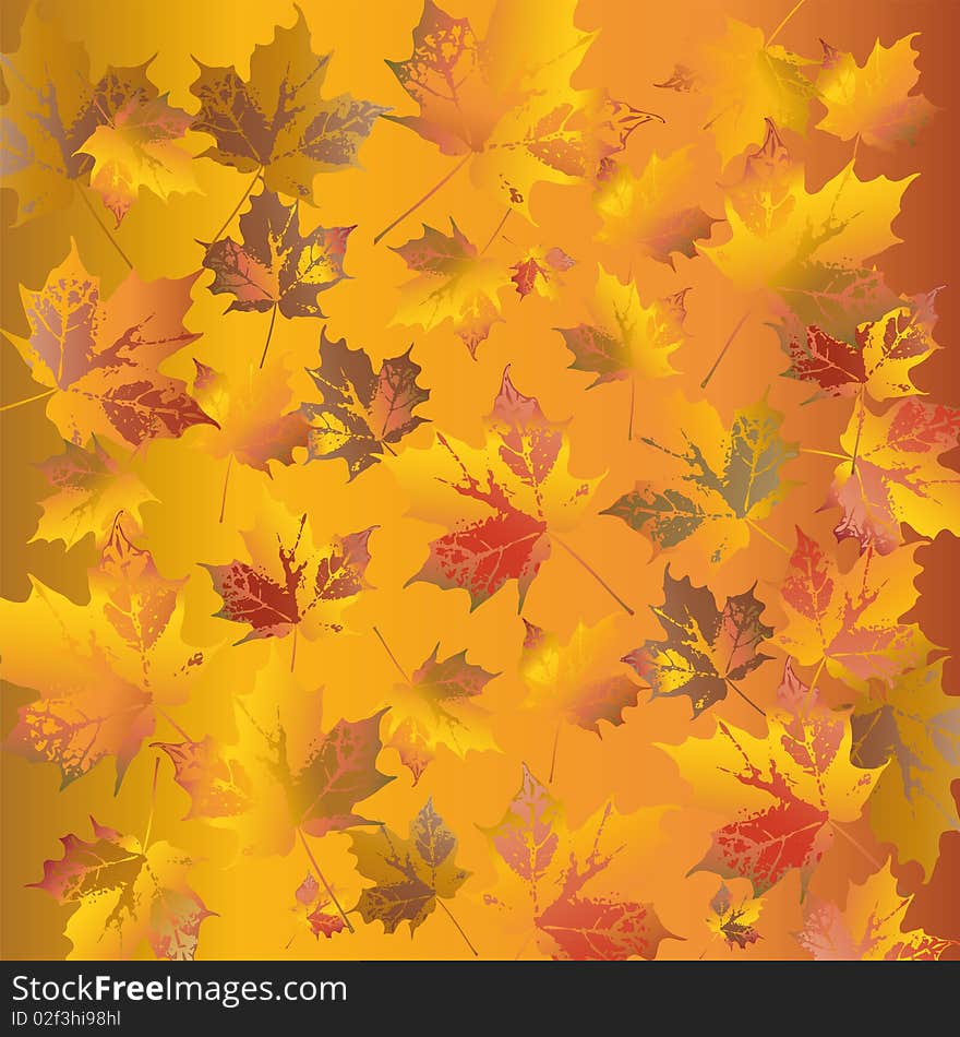 Abstract background with fallen leafs, illustration. Abstract background with fallen leafs, illustration