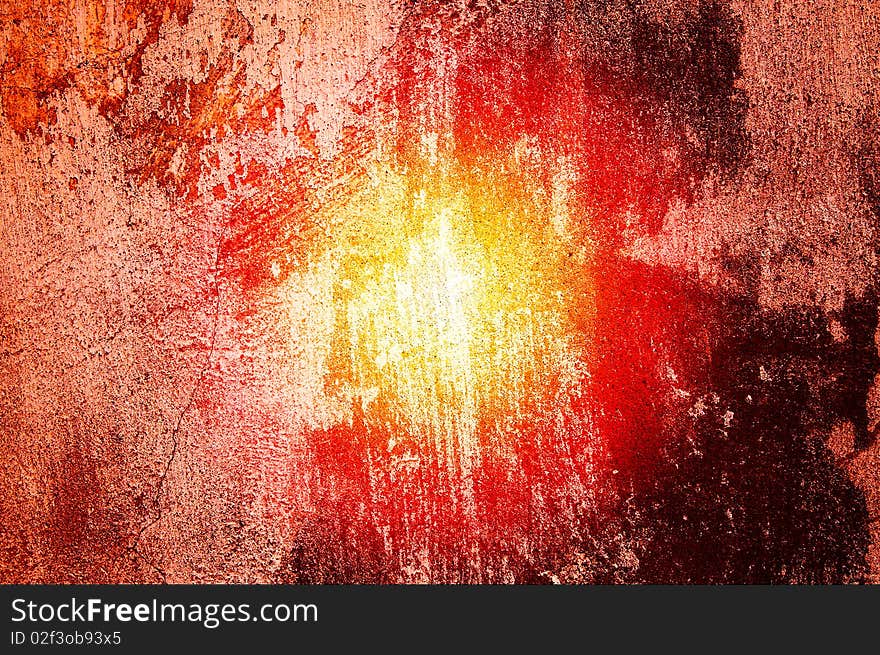 Ancient yellow-red grunge wall can be used as background. Ancient yellow-red grunge wall can be used as background.