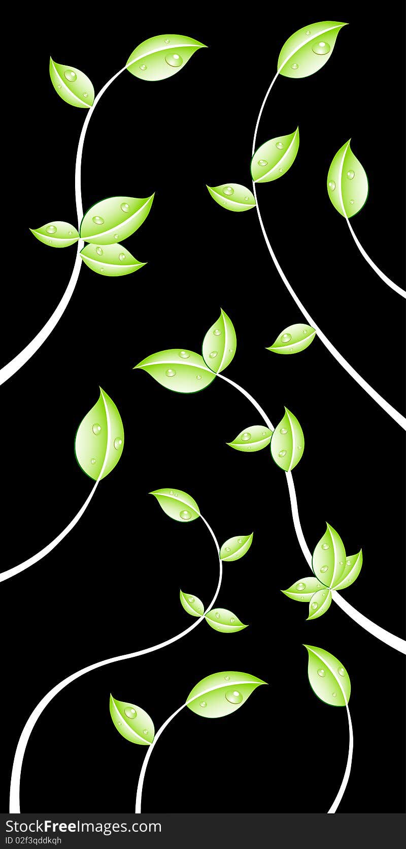 Petals and swirls,  illustration. Petals and swirls,  illustration