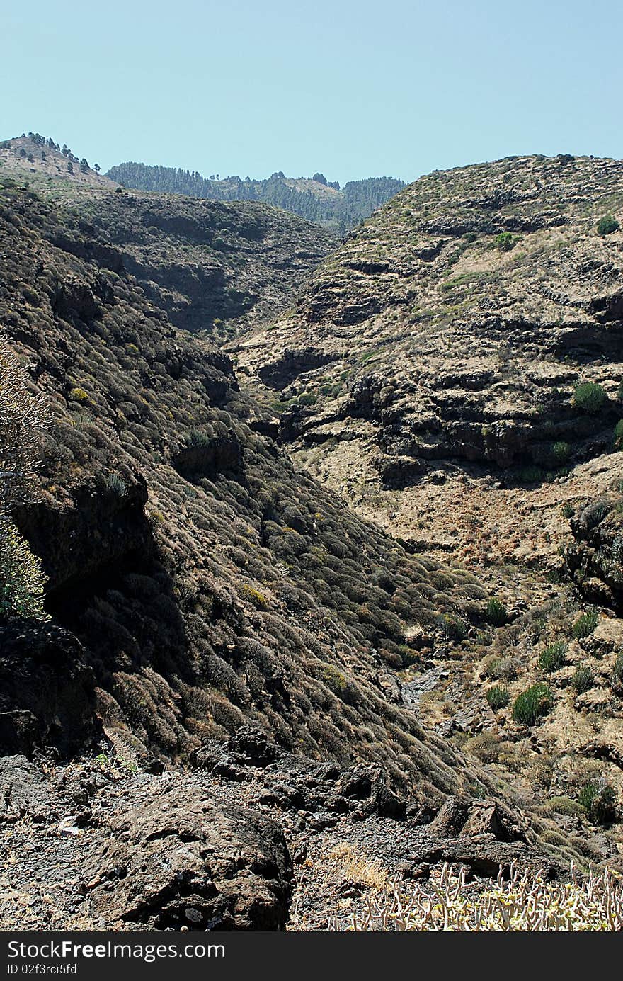 A view in a valley at La Palma