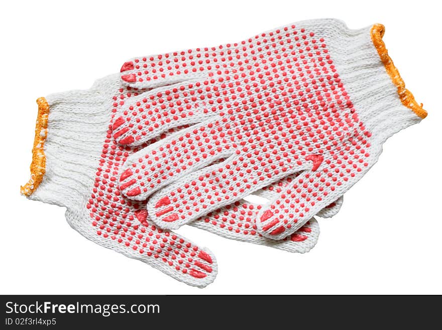 Protective gloves isolated on white background with clipping path