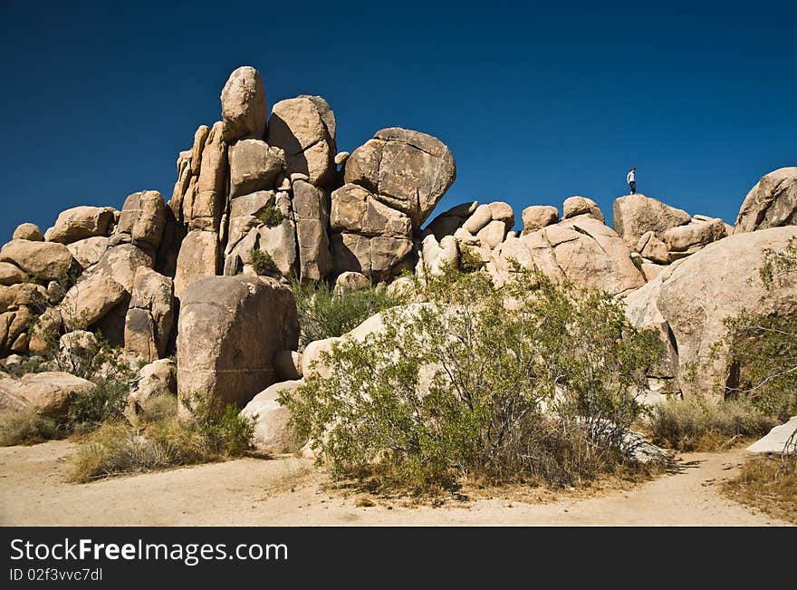 Scenic rocks in Joshua Tree National Park  in Hidden valley. Scenic rocks in Joshua Tree National Park  in Hidden valley