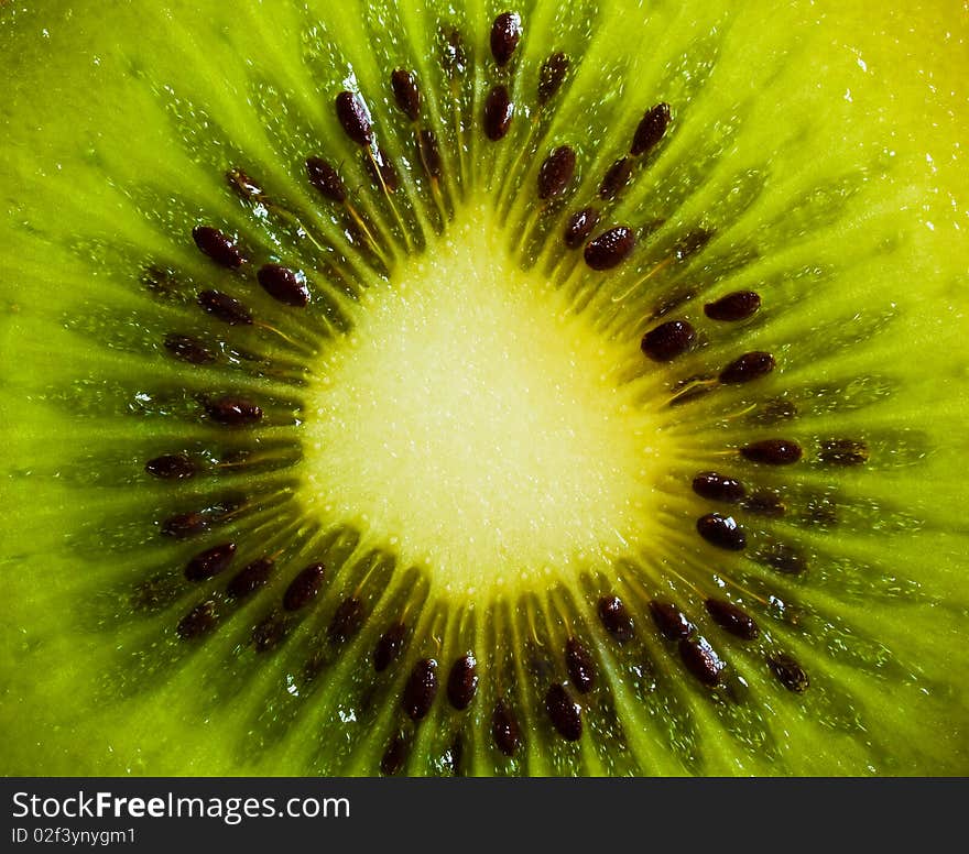 Macro picture of a kiwi fruit