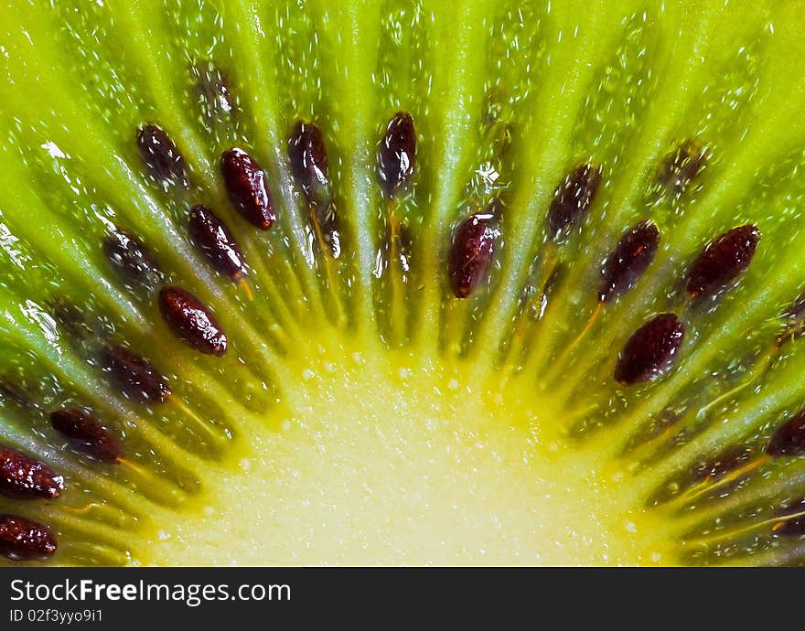 Macro picture of a kiwi