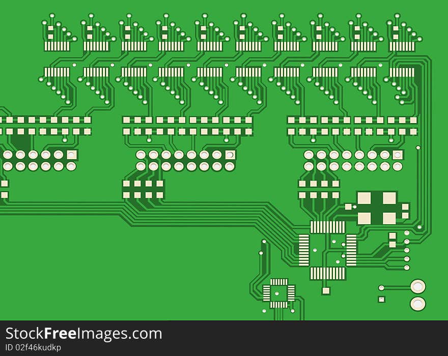 PCB, The Printed-circuit-board (3D).