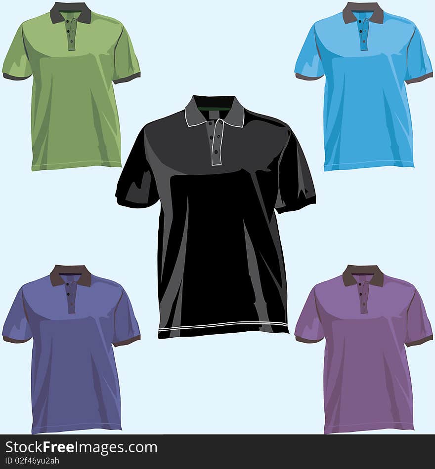 Polo t Shirt templates with buttons front and back. Polo t Shirt templates with buttons front and back