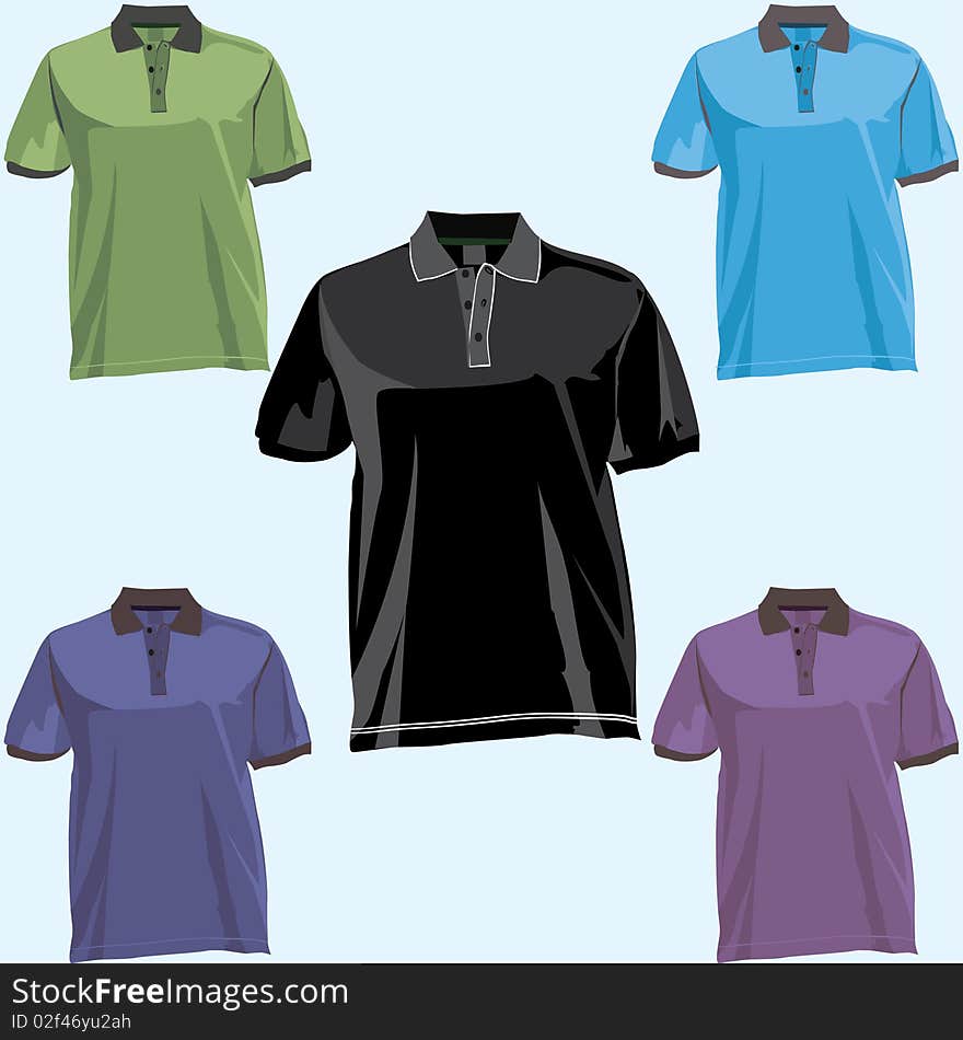 Polo t Shirt template front and back