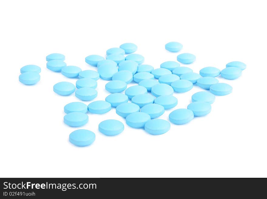 Some Tablets on white background (close up, isolated)