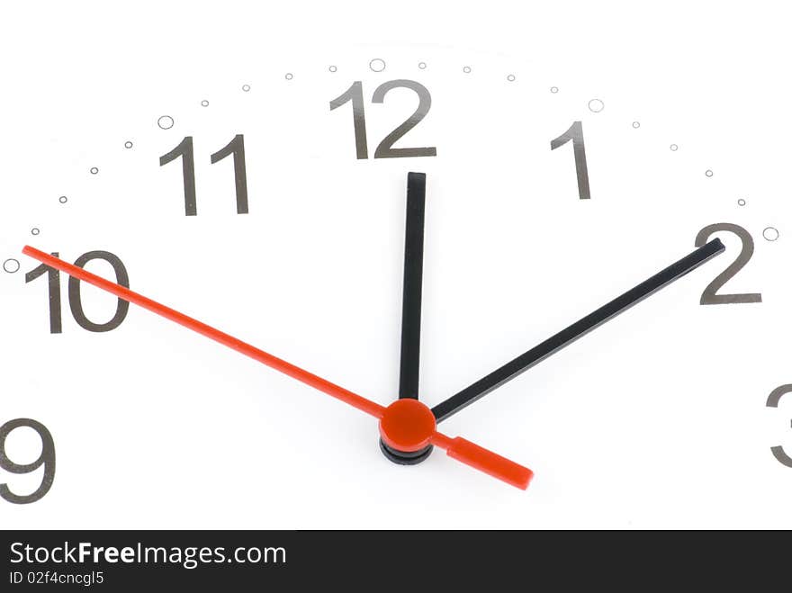 A clock on white background. A clock on white background