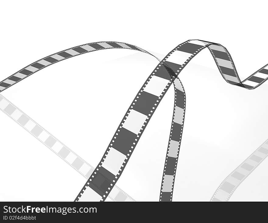 3d illustration of a film on white background isolated. 3d illustration of a film on white background isolated