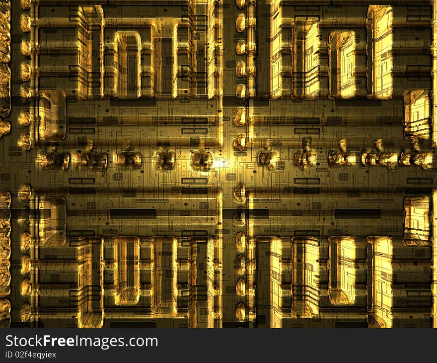 Abstract pattern as a background - design template - gold bord - 3D