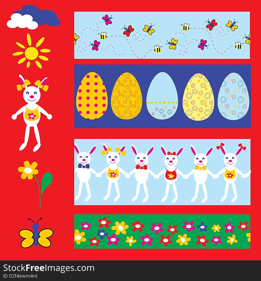 The Peaster seamless.The Egg with bright floral drawing. The Peaster seamless.The Egg with bright floral drawing.