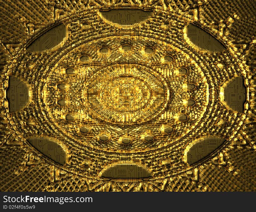 Abstract pattern as a background - design template - gold ornaments - 3D