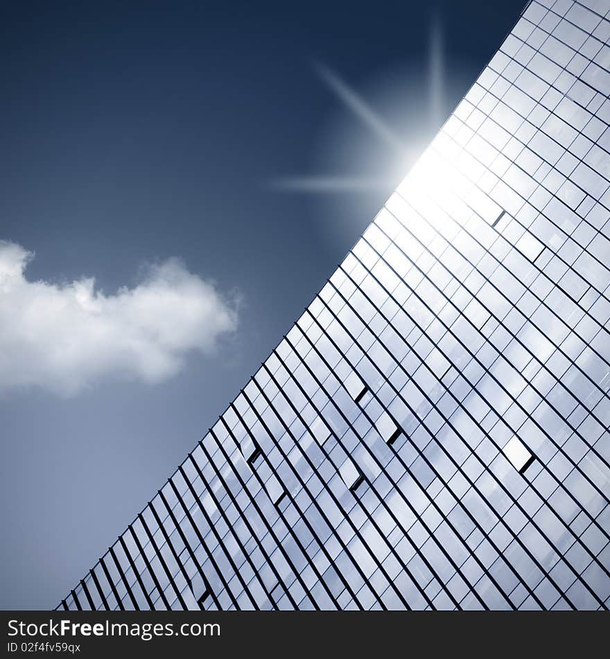 Blue-gray tone of the modern office building. Blue-gray tone of the modern office building