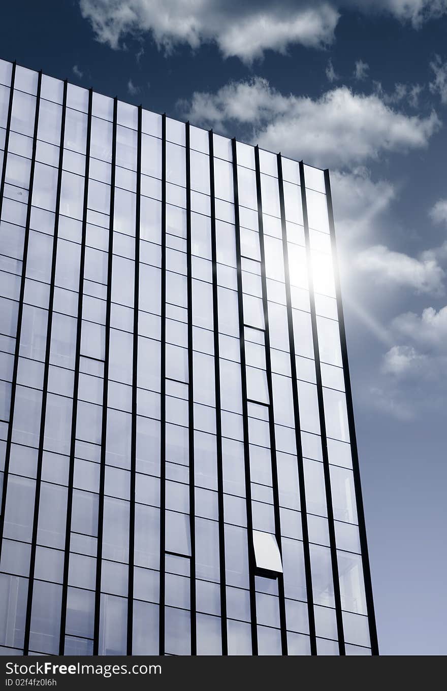 Blue-gray tone of the modern office building. Blue-gray tone of the modern office building