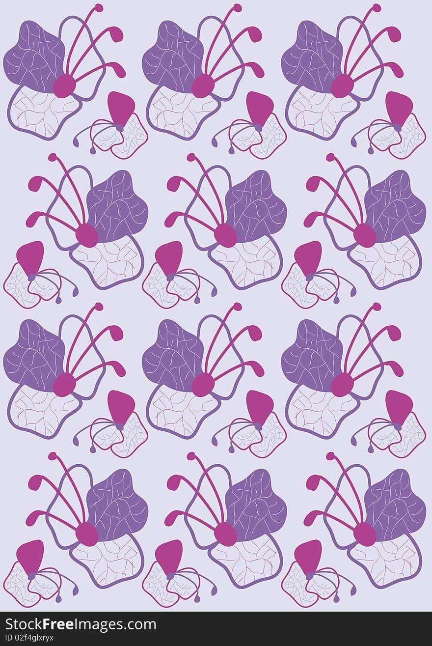 Ornamental background of violet flowers. Ornamental background of violet flowers