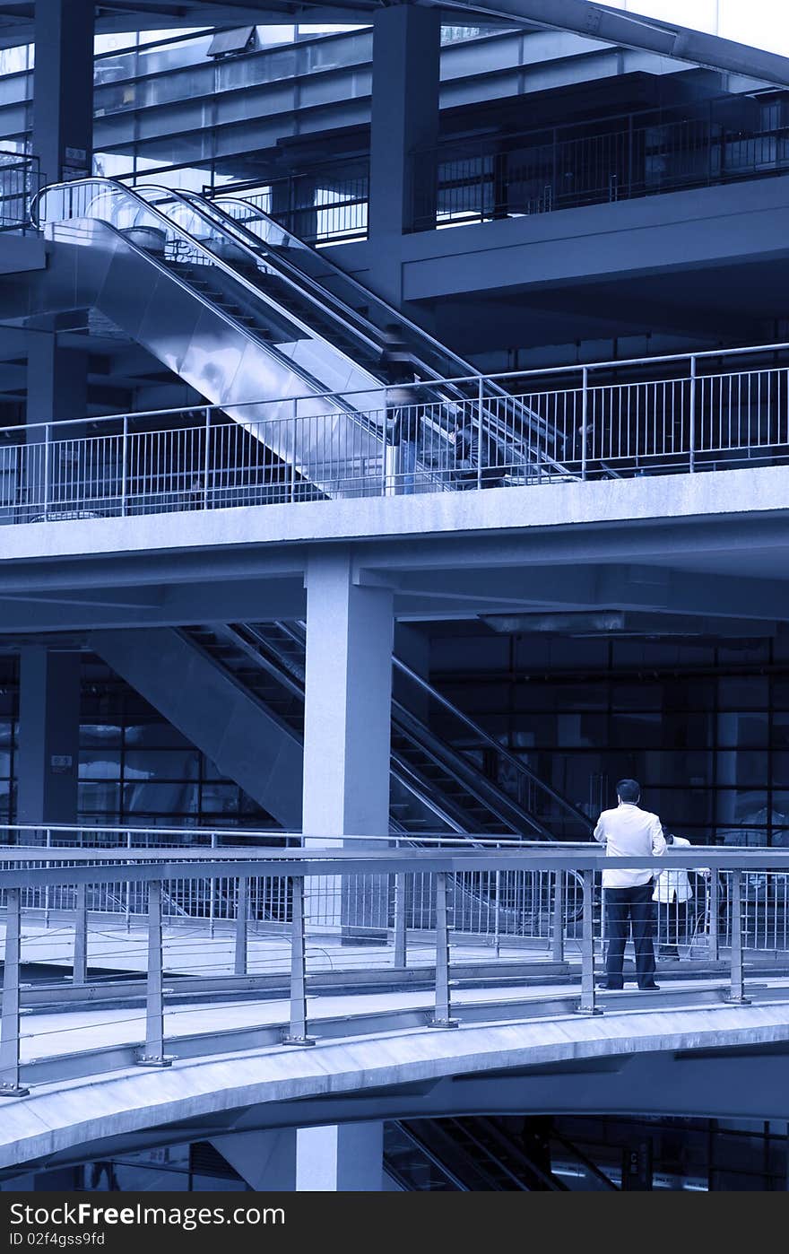 Blue-gray tone of the modern office building. Blue-gray tone of the modern office building