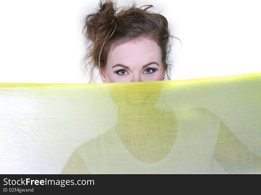 Happy girl with yellow scarf